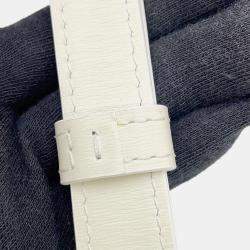 Pre Owned Delvaux Rumor White Leather Size MM