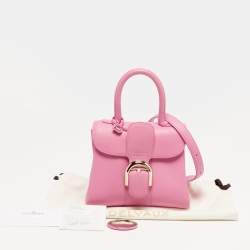 Pre Owned Delvaux Brillant Mini Pink Leather Top Handle Bag