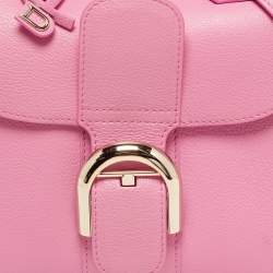 Pre Owned Delvaux Brillant Mini Pink Leather Top Handle Bag