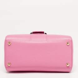 Pre Owned Delvaux Brillant Mini Pink Leather Top Handle Bag