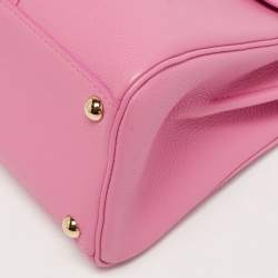 Pre Owned Delvaux Brillant Mini Pink Leather Top Handle Bag