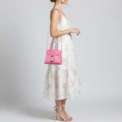 Pre Owned Delvaux Brillant Mini Pink Leather Top Handle Bag