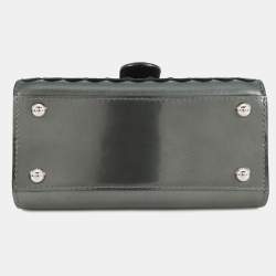 Pre Owned حقيبة ديلفو بريلون ميكرو جلد براءة رمادي درع حديدي