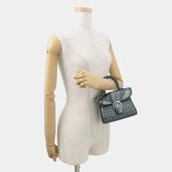 Pre Owned حقيبة ديلفو بريلون ميكرو جلد براءة رمادي درع حديدي