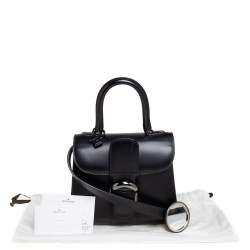 Delvaux Black Leather Mini Le Brillant Top Handle Bag