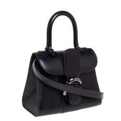 Delvaux Black Leather Mini Le Brillant Top Handle Bag