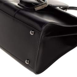 Delvaux Black Leather Mini Le Brillant Top Handle Bag