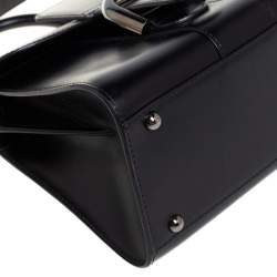 Delvaux Black Leather Mini Le Brillant Top Handle Bag