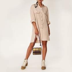 Delvaux Gold/Purple Leather Iron Shield Mini Madame Crossbody Bag 