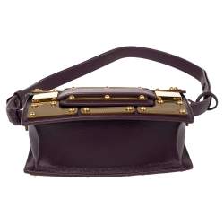 Delvaux Gold/Purple Leather Iron Shield Mini Madame Crossbody Bag 