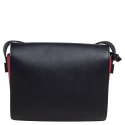 Delvaux Black/Red Leather Madame PM Shoulder Bag 