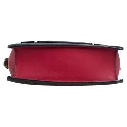 Delvaux Black/Red Leather Madame PM Shoulder Bag 