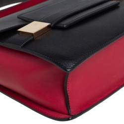 Delvaux Black/Red Leather Madame PM Shoulder Bag 