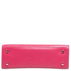 Delvaux Burgundy Leather Tempete MM Top Handle Bag                  