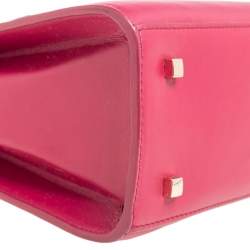 Delvaux Burgundy Leather Tempete MM Top Handle Bag                  