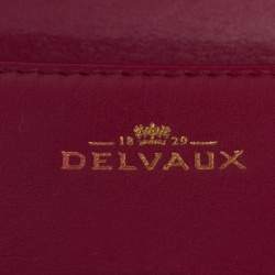 Delvaux Burgundy Leather Tempete MM Top Handle Bag                  
