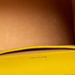 Delvaux Yellow Leather Mini Le Brillant Top Handle Bag