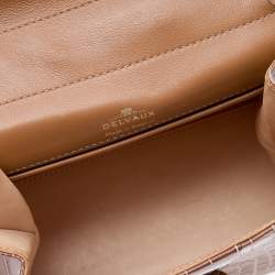Pre Owned Delvaux Brown Alligator Mini Le Brillant Top Handle Bag