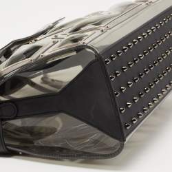 Delvaux Black/Clear Metal Embellished Vinyl Gladiator Tempete Top Handle Bag 