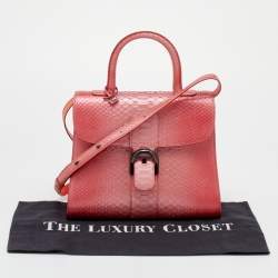 Delvaux Peach Ombre Python MM Le Brillant Top Handle Bag