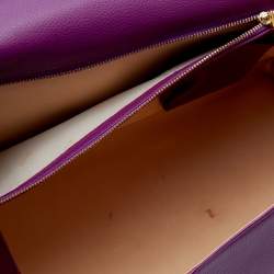 Delvaux Purple Leather Brillant East West Top Handle Bag