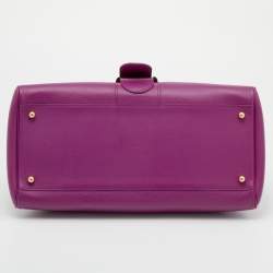 Delvaux Purple Leather Brillant East West Top Handle Bag