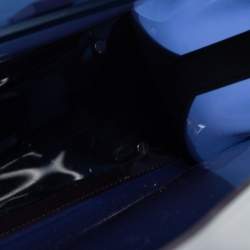 Pre Owned Delvaux Dark Blue Vinyl Dark Knight Tempete Top Handle Bag