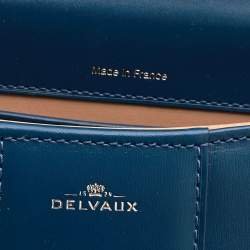 Delvaux Blue Leather Mini Le Brillant Top Handle Bag