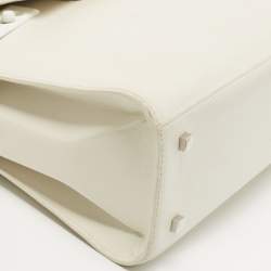 Delvaux White Leather Tempete MM Top Handle Bag                  