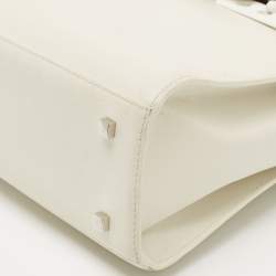 Delvaux White Leather Tempete MM Top Handle Bag                  