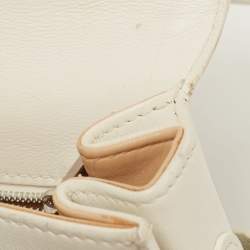 Delvaux White Leather Tempete MM Top Handle Bag                  