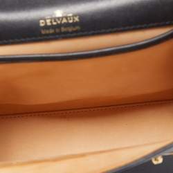 Delvaux Black Leather Tempete PM Top Handle Bag