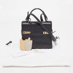 Delvaux Black Leather Tempete PM Top Handle Bag