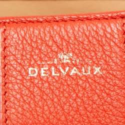 Delvaux Orange Leather Brillant MM Top Handle Bag