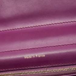 Pre Owned Delvaux Purple Leather Brillant MM Top Handle Bag