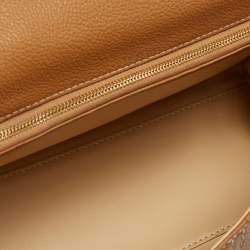 Delvaux Brown Leather Mini Brillant East/West Top Handle Bag