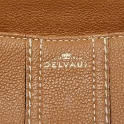 Delvaux Brown Leather Mini Brillant East/West Top Handle Bag