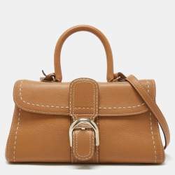 Delvaux Tempete Top Handle Bag Leather MM, crafted from brown leather at  1stDibs