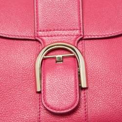 Pre Owned Delvaux Magenta Leather Mini Le Brillant Top Handle Bag