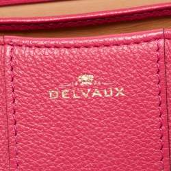 Pre Owned Delvaux Magenta Leather Mini Le Brillant Top Handle Bag