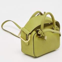 Delvaux Green Leather Nano Cool Box Shoulder Bag