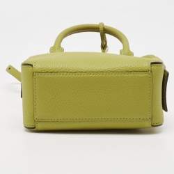 Delvaux Green Leather Nano Cool Box Shoulder Bag