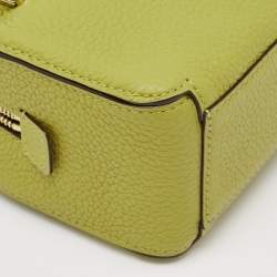 Delvaux Green Leather Nano Cool Box Shoulder Bag