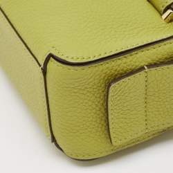 Delvaux Green Leather Nano Cool Box Shoulder Bag