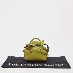 Delvaux Green Leather Nano Cool Box Shoulder Bag
