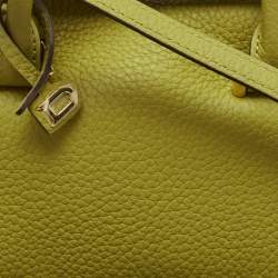 Delvaux Green Leather Nano Cool Box Shoulder Bag