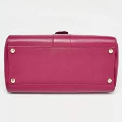 Delvaux Berry Leather Brillant Sellier MM Top Handle Bag