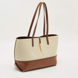 مملوكة مسبقًا DeMellier Brown/Natural Canvas and Leather The Tokyo Tote