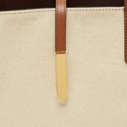 مملوكة مسبقًا DeMellier Brown/Natural Canvas and Leather The Tokyo Tote