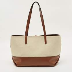 مملوكة مسبقًا DeMellier Brown/Natural Canvas and Leather The Tokyo Tote